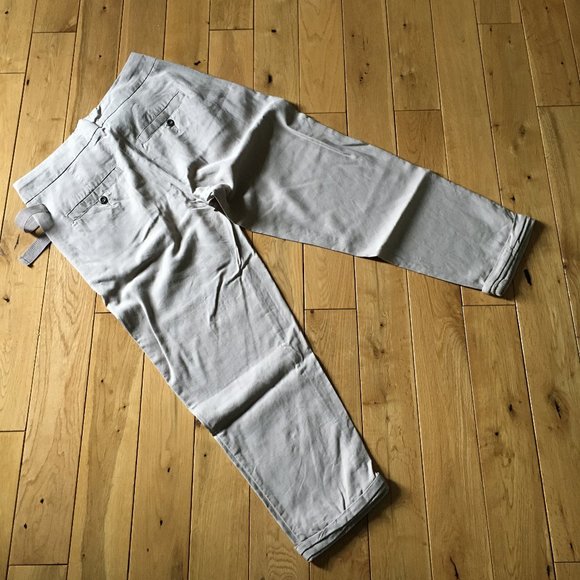 Sand Coloured Tie Waist Pleated Trousers - Picture 6 of 16